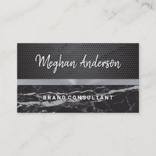 Black Metallic Pattern   Black Marble Business Card