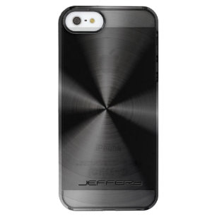 Black Metallic Pattern Stainless Steel Look 3 Clear iPhone SE/5/5s Case