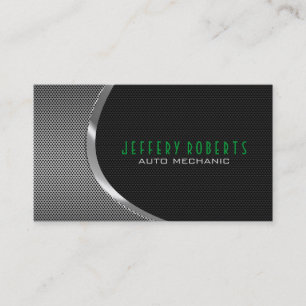 Black & Metallic Silver Grey Auto Professional Business Card