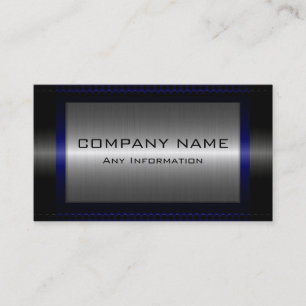 Black Metallic Silver Grey Steel Metal Look #18 Business Card