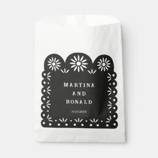 BLACK MEXICAN PAPEL PICADO FAVOUR BAGS