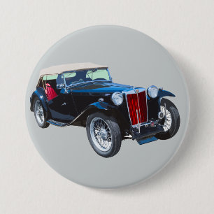 Black Mg Tc Antique Car 7.5 Cm Round Badge