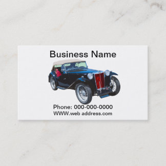 Black Mg Tc Antique Car Business Card