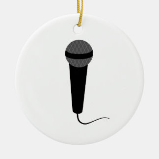 Black Microphone Ceramic Tree Decoration