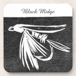 "Black Midge" Trout Wet Fly Coaster