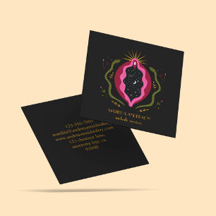 Black Midwife Services Pregnancy Maternity Vagina Square Business Card