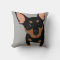 Black Min Pin Owner Throw Pillow