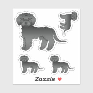 Black Mini Goldendoodle Cute Cartoon Dog