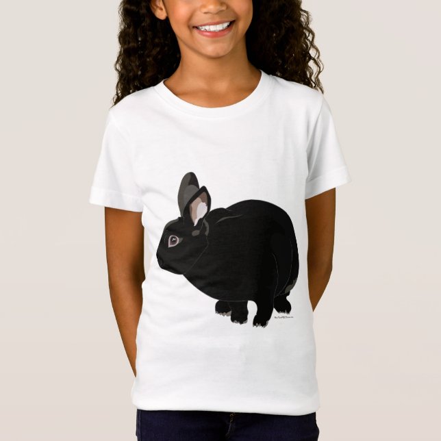 Black Mini Rex Rabbit T-Shirt (Front)