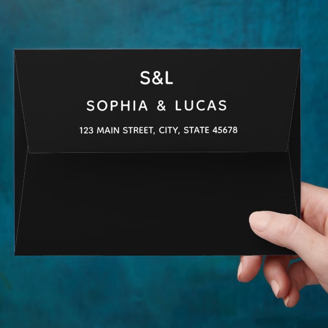 Black | Minimal and Chic Wedding Envelope (Hand)