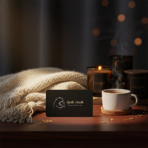 Black Minimal Bear Logo Business Card Design