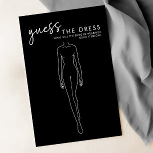 Black Minimal Bridal Shower Guess The Dress Game