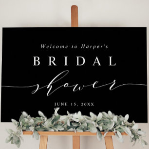 Black Minimal Bridal Shower Welcome Sign