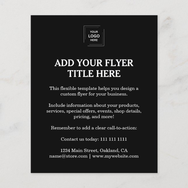 Black Minimal Business Marketing Flyer Design (Front)