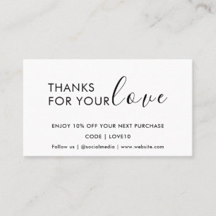 Black Minimal Coupon Thank You Insert