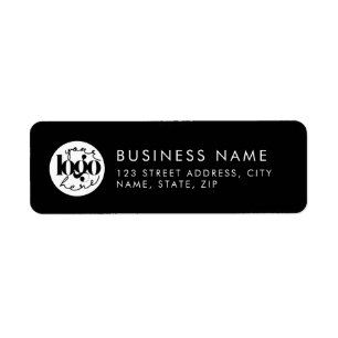 Black Minimal Custom Business Logo Return Address