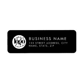 Black Minimal Custom Business Logo Return Address 