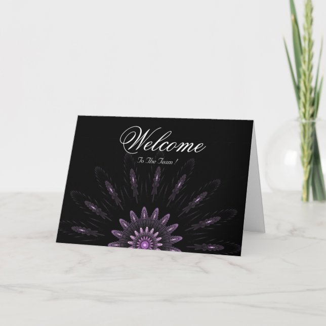 Black Minimal Daisy Welcome Wishing Card (Front)