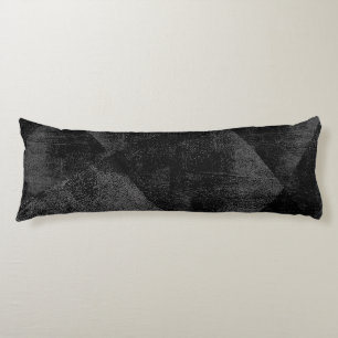 Black Minimal Geometric Ink Texture Body Cushion