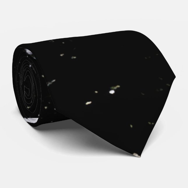Black Minimal Glitter Neck Tie  (Rolled)