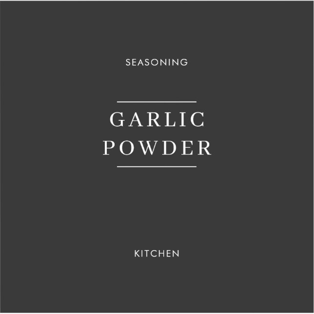 Black Minimal Kitchen Pantry Jar Labels (Front)