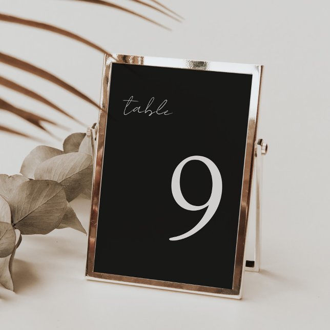 Black Minimal Modern Elegant Wedding Table Numbers (Creator Uploaded)