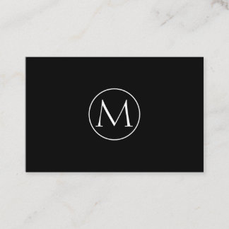 Black Minimal Monogram Business Card