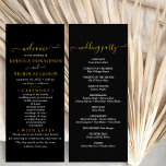 Black Minimal Script Text Wedding Program Rack Card<br><div class="desc">Minimal simple Text and script Wedding program that you can customise and personalise by yourself. The wedding program comes in a basic but elegant design with an affordable price in case you are searching for affordable wedding stationery.</div>