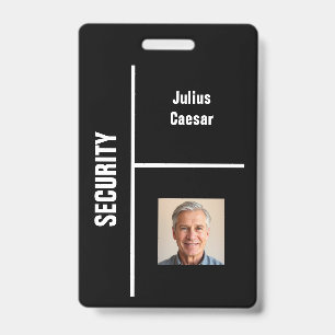 Black Minimal Security Event ID Badge