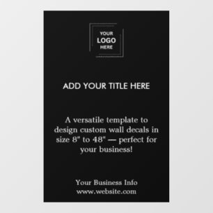 Black Minimal Stylish Business Logo Window Cling