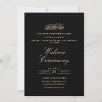 Black Minimal Walima Ceremony Muslim Wedding