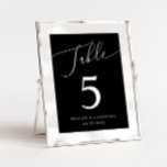 Black Minimal Wedding  Table Number<br><div class="desc">Minimal and elegant wedding table number featuring modern script text that says "Table" at the top on a black background.</div>