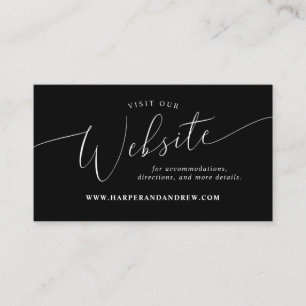 Black Minimal Wedding Website  Enclosure Card