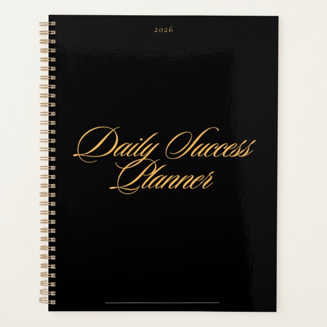 Black Minimalist 2026 Monthly & Weekly Planner  (Front)