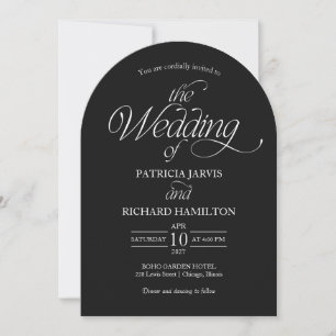 Black Minimalist Arch Wedding Elegant Invitation