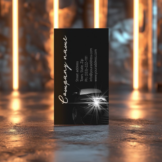 Black Minimalist Automotive Business Card (Perfect for business)