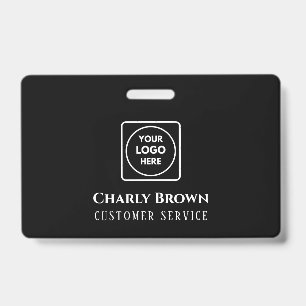 Black Minimalist Badge   Custom Employee ID & Logo