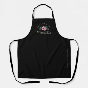 Black Minimalist Best Mom & Chef Personalized Apron