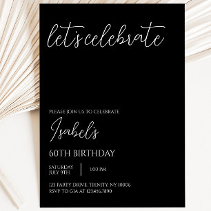 Black Minimalist Birthday Invitation