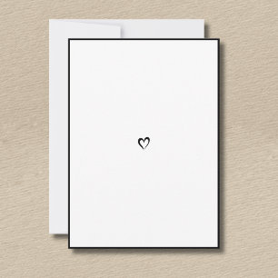 Black Minimalist Border Little Heart No Text  Card