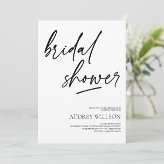 Black Minimalist Bridal Shower Invitation