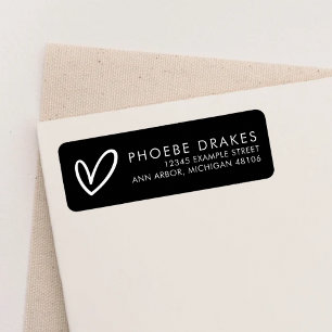 Black Minimalist Bridal Shower Return Address