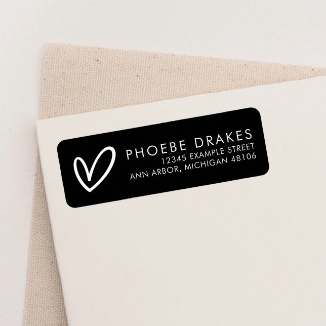 Black Minimalist Bridal Shower Return Address (Creator Uploaded)