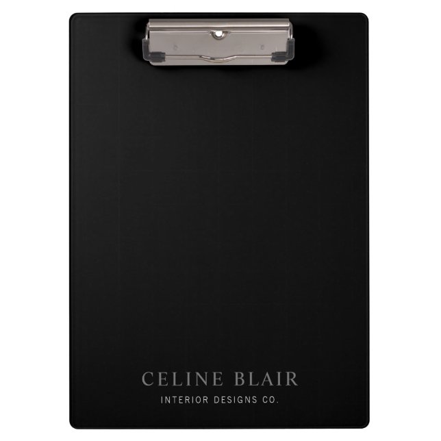 Black Minimalist Business  Clipboard (Front)