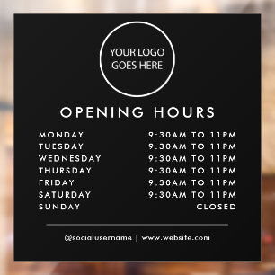 Black Minimalist Business Logo Opening Times