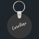 Black Minimalist Calligraphy Personalised Name Key Ring<br><div class="desc">Minimalist Calligraphy Personalised Name Keychain in Black</div>