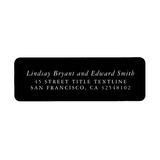 Black Minimalist Clean Stylish Label (Front)