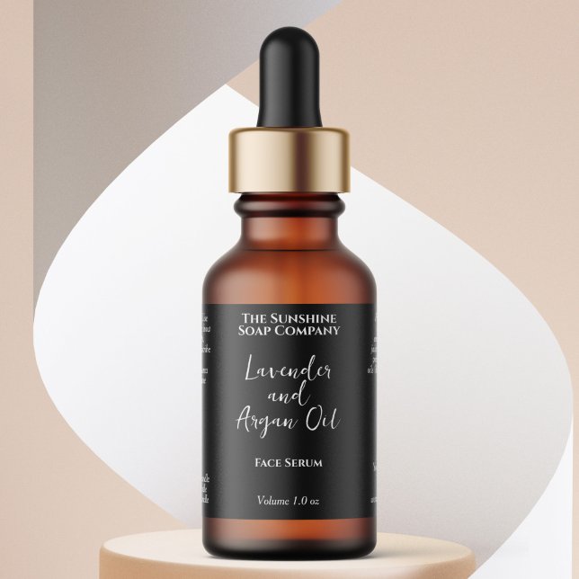 Black Minimalist Cosmetics Dropper Bottle  Label (Creator Uploaded)