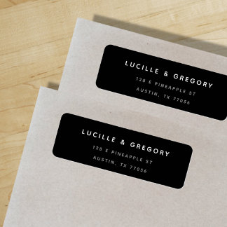 Black Minimalist First Names Return Address