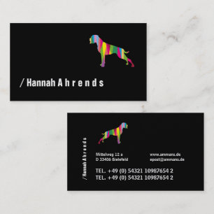 Black minimalist German Boxer Silhouette Business Card